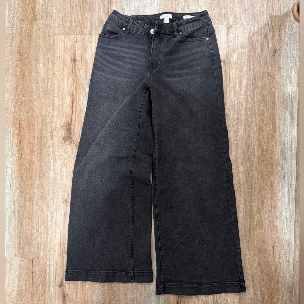Forever 21 Black Wide-Leg High-Rise Jeans